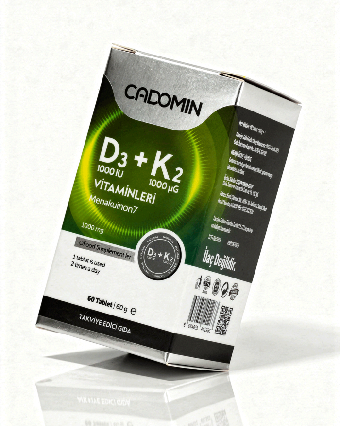 CADOMİN D3K2 Vitamin 1000 mg 60 Tablet - Görsel 4