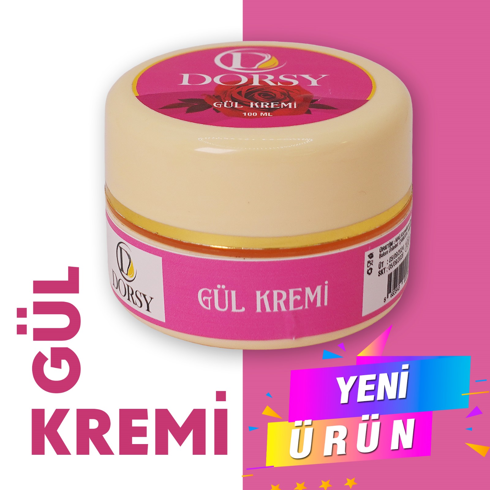 gül DORSY Gül Kokulu Nemlendirici Vücut Kremi 100 ml - Görsel 1