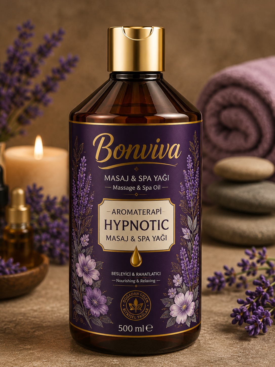 masaj yağı hypnotic 500 BONVİVA Hypnotik Aromaterapi Masaj ve Spa Yağı 500 ml - Görsel 1